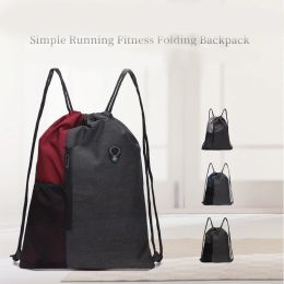 Bags Drawstring Backpack Sports Gym Bag for Women Men Children Large Size with Zipper and Water Bottle Mesh Pockets