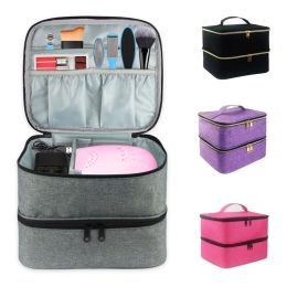 Cases Large Essential Oil Case 30 Bottles Nail Polish Storage Bag Portable Cosmetic Handbag Makeup Bag Organiser Double Layer Design