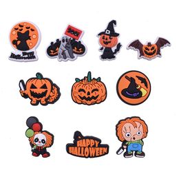 Anime charms ghost pumpkin wholesale childhood memories funny gift cartoon charms shoe accessories pvc decoration buckle soft rubber clog charms