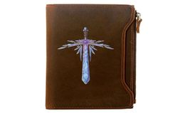 Very Cool Ice Sword Design Genuine Leather Wallet Men Long Purse Wallets5452741