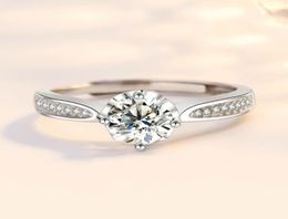 1ct Brilliant Moissanite Diamond Ring Sterling Silver 925 Women039s Ring Adjustable Size Wedding Engagement Ring Couple Rings J7049647