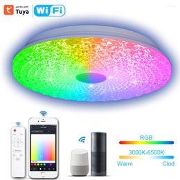 Ceiling Lights 100-265v Rgbcw Smart Wifi Led Round Light Compatible With Amazon Alexa Home Intelligent Tuya App