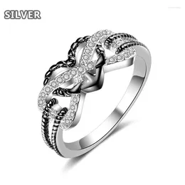 Cluster Rings Wedding Engagement Ring CZ Love Two Colors Heart Infinity For Women Cubic Zirconia Jewelry Fashion Personalized