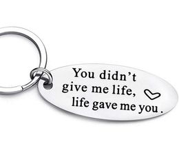 life give me you Letter Stainless Steel Women Men Keychains Couple Lover Key Chains Key Ring Promotion Celebration Gift8251740