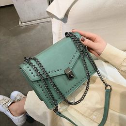 Drawstring Luxury Design PU Leather Small Rivets Crossbody Bags For Women 2024 Ladies Shoulder Messenger Bag Clutches Female Purses