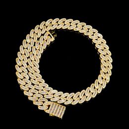 16mm Width Fine Jewellery Men Necklace Sterling Silver 925 Iced Out Moissanite Hip Hop Iced Out Baguette Cuban Link Chain