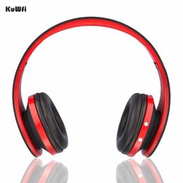 Earphones KuWFi Colourful Bluetooth Headphone Head Set Stereo Audio Earphone Wireless Bluetooth Headset Earphone For Mobile Phone Music