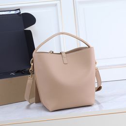 Designer bag, shiny leather bucket bag, contour tube clean three-dimensional shoulder bag, women's bag, crossbody handbag, 2-in-1 mini wallet, high-quality luxury handbag