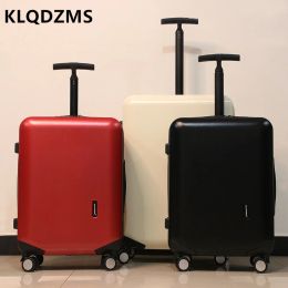 Luggage KLQDZMS Highvalue Suitcase INS Net Red New Horizontal Bar Trolley Luggage Silent Boarding Password Box Suitcase 20"24" Inch