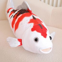 1pc 75CM Simulation Koi Fish Plush Toys Soft Stuffed Cartoon Carp Plushie Pillow For Girls Boys Sofa Home Decor Cushion Gifts 240418