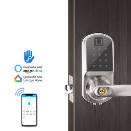 Control New TTlock APP Fingerprint Door Lock Digital Keyboard Smart Card Combination knob Lock For Home / Office / Hotel DIY Door Lock