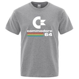 Loose Men T-shirts Summer Commodore 64 Print T Shirt C64 SID Amiga Retro Cool Design Street Short Sleeve Top Tee Cotton Clothing 240420