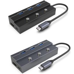 Stations Upgrade Type C Hub 4K HDMICompatible USB3.0 5Gbps TypeC PD 60W Fast Charging 5 in 1 USB Docking Station