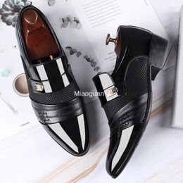 Dress Shoes Men Slip On Oxfords Fashion Business Classic Leather Mens Suits Spring Autumn Wedding Footwear Male 2024 Comfort