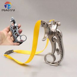 Slingshots Hunting Slingshot Catapult Stainless Steel with Aim Outdoor Shooting Handheld Slingshots with Rubber Band New