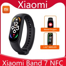 Wristbands Xiaomi Mi Band 7 NFC Smart Bracelet 6 Colour AMOLED Screen Miband 7 Blood Oxygen Fitness Traker Bluetooth Waterproof Smart Band