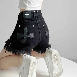 Frauenshorts mexzt 5xl Verband Denim Shorts Frauen Drawess Quaste Jeans Shorts Sommer Strtwear High Taille Freiheitsgröße Kurzhose Y240420