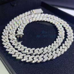 Custom Hip Hop Jewellery Cuban Chain for Women Luxury Moissanite Diamond Cuban Link Custom Hip Hop Necklace Pass Diamond Test