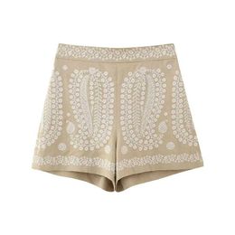 Shorts femininos bordados shorts bordados mulheres verão 2023 Roupas novas cintura alta garota moderna