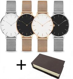 Fashion stainless steel couple watch 40mm 36mm 32mm rose gold steel mesh belt simple casual men and women bracelet gift belt gift 1291534