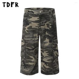 Men's Shorts Pocket Camouflage Cargo Mens Summer Safari Style Straight Loose Half Pants Men