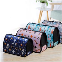 Strollers Cat Bag Dog Bag Cartoon Foldable Breathable Portable OneShoulder Messenger Outing Portable Pet Bag Space Bag