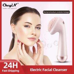 Scrubbers Ckeyin Electric Facial Cleanser Wash Face Hine Silicone Cleansing Instrument Cleansing Massage Beauty Usb Chargingtool