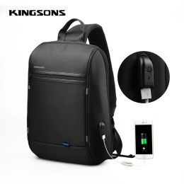 Briefcases Kingsons 13'' Chest Bag Black Single Shoulder Bags with Usb Charging Waterproof Nylon Crossbody Bags Messenger Bags Hotselling