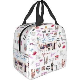 Bags Taylor 1989 Large Capacity Lunch Box Reusable Insulated Lunch Bag Women Refrigerated Tote Bag for Work Picnic Beach