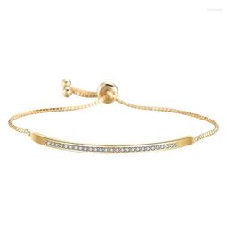 Bangle Diamond Classic Slider Adjustable Shinny Bracelet Women Tennis Jewelry Plated Zirconia For Elegant Gold Bracelets Trum229679624
