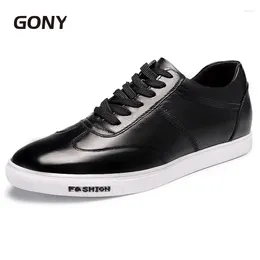 Casual Shoes GN66865 Fashion Genuine Leather Flat With Hidden Increasers Make Man / Boy Taller 6cm Color Black White