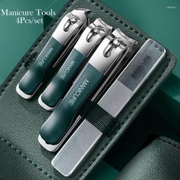 Nail Art Kits 4Pcs Clipper Set Anti-splash Cut File A Full Of High-grade Clippers Polishig Pedicure Tool With Boxes