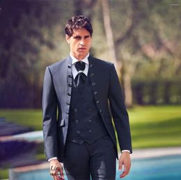 Men's Suits Elegance Italy Jacquard Wedding For Men Slim Fit Groom Tuxedos Groomsmen Prom Blazer 3 Pieces Sets Costume Homme