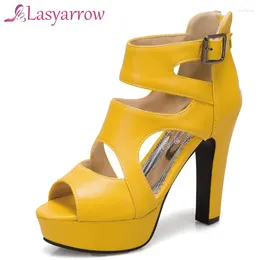 Sandals Lasyarrow Plus Size 34-51 Ladies Platform Fashion Concise Spike High Heels Summer Women 2024 Party Shoes Woman