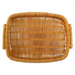 Plates Bread Basket For Serving With Side Handles Cracker Tray Woven Fruit Trays Dinner Parties Coffee