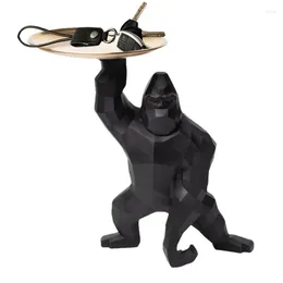 Decorative Figurines Resin Gorilla Statue With Tray Keys Holder Table Decoration Accessories Animal Figurine Statues Home Gift