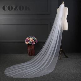 Sets Bridal Veil Long White/ivory Simple Wedding Veil with Comb Cathedral Veils for Bride Cheap Accessories 1/2/3/4/5 M Mn07