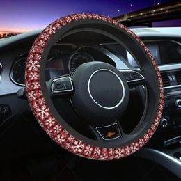Steering Wheel Covers Christmas Snowflake Holiday Cover Universal 15 Inch Car Accessories Protector For Women Men Fit Most Vehicles