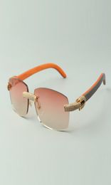 Direct s micropaved diamond sunglasses 3524026 with orange natural wood temples designer glasses size 5618135 mm9687921