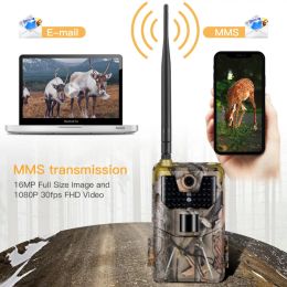 Cameras 20MP 1080P Wildlife Trail Camera Photo Trap Night Vision 2G GSM SMS MMS SMTP Email Cellular Hunting Cameras HC900M Surveillance