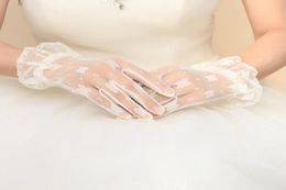 Special Beautiful Short White Tulle Bridal Glove Wedding Bride Gloves also for women039s formal prom gloves1411694