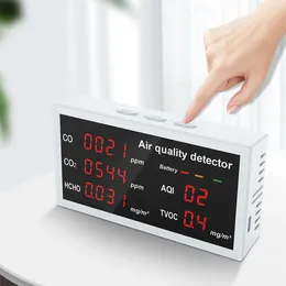 Air Quality Monitor 5 In 1 Rechargeable Carbon Dioxide Meter With 1000mAh Battery Electric Digital CO2 Detector Portable