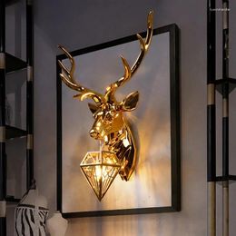 Wandlampen kreative Geweihenlampe Luxus Dekoration Beleuchtung Dorf Silber Gold Buckhorn Licht für Schlafzimmer Restaurant Wohnzimmer