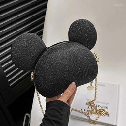 Evening Bags Shiny Rhinestones Clutch Bag Cute Gold Handbag Luxury Chain Mini Crossbody Shoulder For Ladies Phone Purse