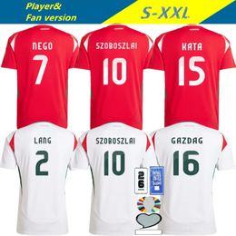 2024/25Hungary Mens Soccer Jerseys National Team SZOBOSZLAI LANG SZALAI GAZDAG SALLAI NAGY Home AwayFootball Shirts Short Sleeve Uniforms Adult short sleeved