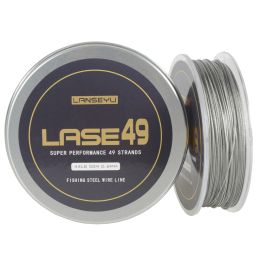 Accessories Lanseyu 50m Fishing Stainless Steel Wire Fishing Lines 44lb70lb 49 Strands Soft Wire Line Cover with Plastic Waterproof Coating