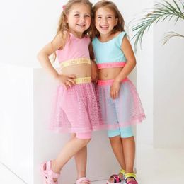 Clothing Sets Kids 2 Pcs Set Baby Girls Clothes 3 4 5 6 7 Y Tank Top Short Summer Original Casual Fashion Sport Fake Skirt Children Suit