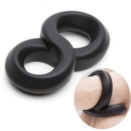 Candiway Silicone Bold Delay Double Ring 8 Shape Cock Ring Time Lasting Delay Ejaculation sexy Enhancer Toys For Man Penis toys