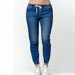 Women's Jeans Jogger Pants 2024 Elastic Sexy Skinny Pencil For Women Leggings High Waist Denim Drawstring