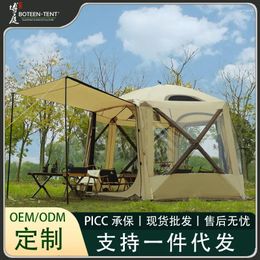Tents And Shelters Hexagonal Restaurant Tent Professional Canopy Integrated Overnight Outdoor Camping Folding Leisure Fully Automatic Rain